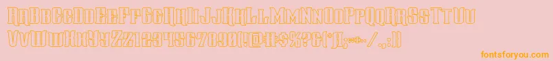 gentlemancallerout-Schriftart – Orangefarbene Schriften auf rosa Hintergrund