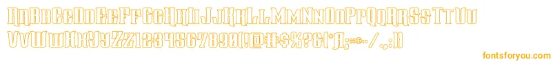 gentlemancallerout-Schriftart – Orangefarbene Schriften auf weißem Hintergrund