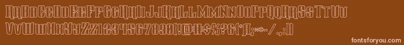 gentlemancallerout-fontti – vaaleanpunaiset fontit ruskealla taustalla