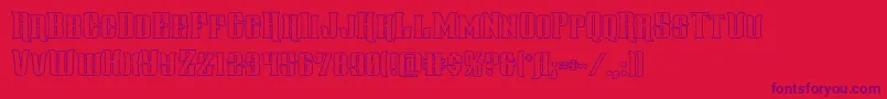 Czcionka gentlemancallerout – fioletowe czcionki na czerwonym tle