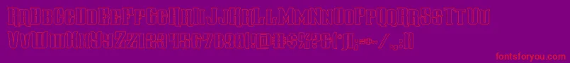 Шрифт gentlemancallerout – красные шрифты на фиолетовом фоне