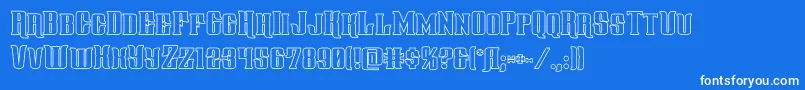 Шрифт gentlemancallerout – белые шрифты на синем фоне