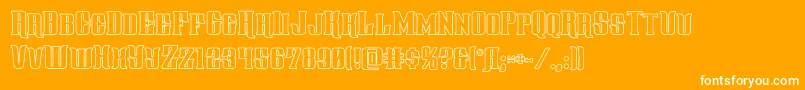 gentlemancallerout-fontti – valkoiset fontit oranssilla taustalla