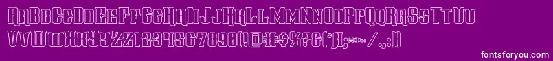 gentlemancallerout-fontti – valkoiset fontit violetilla taustalla