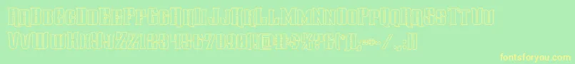 Шрифт gentlemancallerout – жёлтые шрифты на зелёном фоне