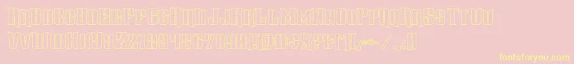 gentlemancallerout-Schriftart – Gelbe Schriften auf rosa Hintergrund