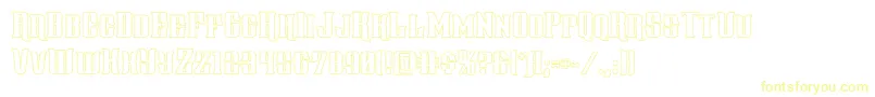 gentlemancallerout-Schriftart – Gelbe Schriften auf weißem Hintergrund