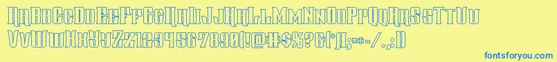 gentlemancallerout Font – Blue Fonts on Yellow Background