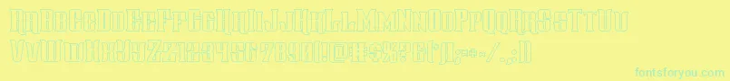 gentlemancallerout-Schriftart – Grüne Schriften auf gelbem Hintergrund