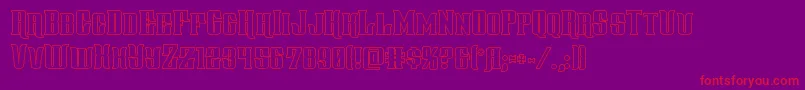 フォントgentlemancallerout – 紫の背景に赤い文字