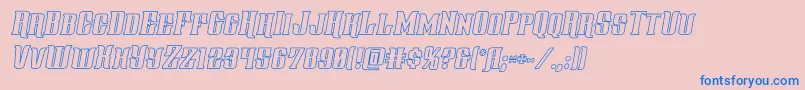 フォントgentlemancalleroutital – ピンクの背景に青い文字