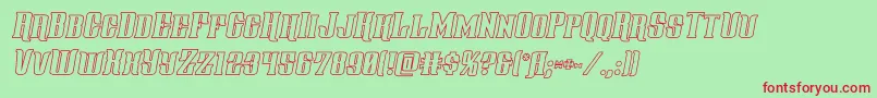 gentlemancalleroutital Font – Red Fonts on Green Background