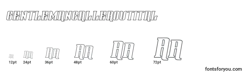 Размеры шрифта Gentlemancalleroutital (127819)