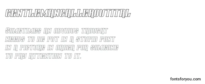 Review of the Gentlemancalleroutital (127819) Font