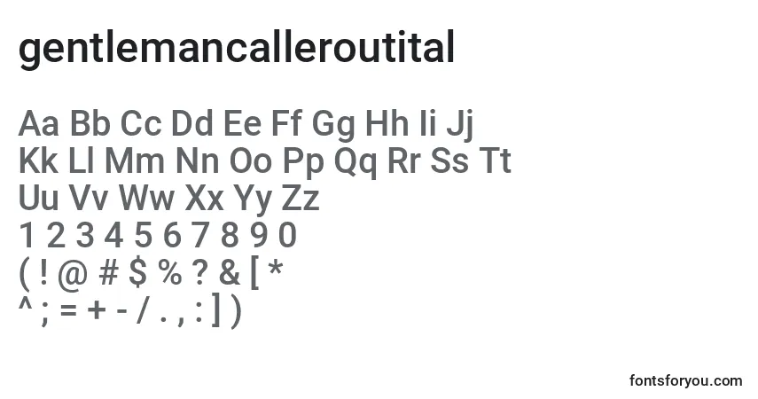 Schriftart Gentlemancalleroutital (127820) – Alphabet, Zahlen, spezielle Symbole
