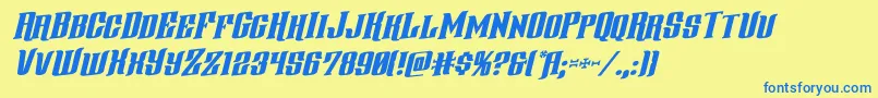 gentlemancallerrotal Font – Blue Fonts on Yellow Background