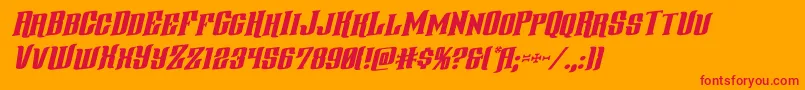 gentlemancallerrotal-Schriftart – Rote Schriften auf orangefarbenem Hintergrund