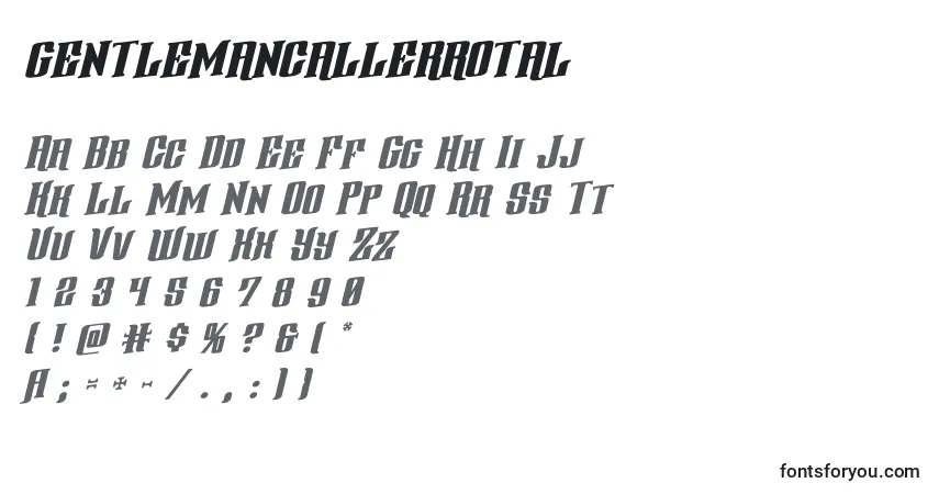 Gentlemancallerrotal (127822) Font – alphabet, numbers, special characters