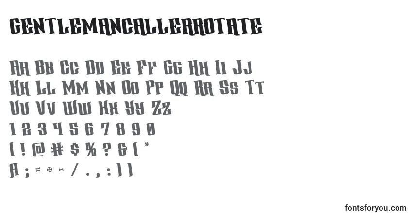 Шрифт Gentlemancallerrotate (127823) – алфавит, цифры, специальные символы