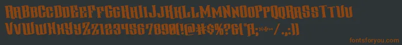 Шрифт gentlemancallerrotate – коричневые шрифты на чёрном фоне
