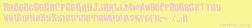 gentlemancallerrotate-Schriftart – Rosa Schriften auf gelbem Hintergrund