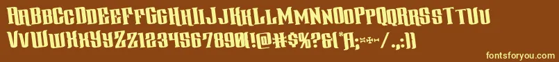 gentlemancallerrotate Font – Yellow Fonts on Brown Background