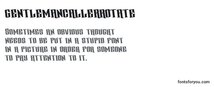 Review of the Gentlemancallerrotate (127824) Font