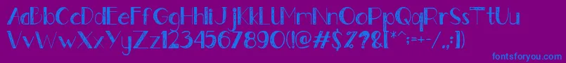 Gently Font – Blue Fonts on Purple Background