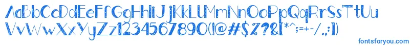 Gently Font – Blue Fonts on White Background