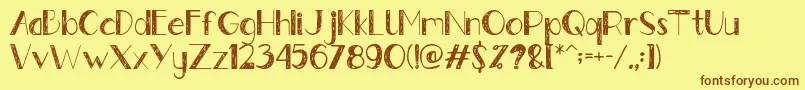 Gently Font – Brown Fonts on Yellow Background