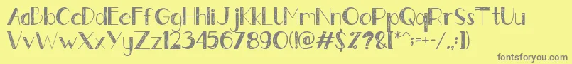 フォントGently – 黄色の背景に灰色の文字