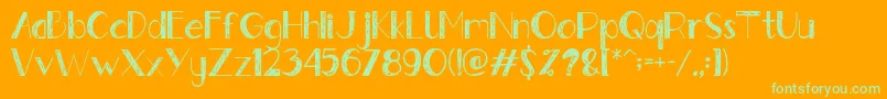 Gently Font – Green Fonts on Orange Background