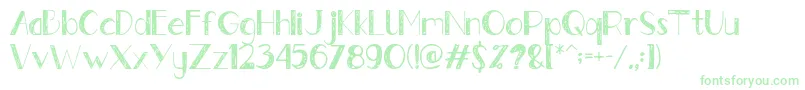 Gently Font – Green Fonts on White Background