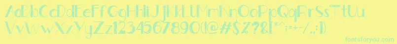 Gently Font – Green Fonts on Yellow Background