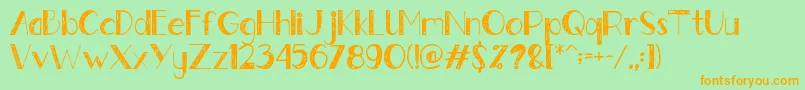 Gently Font – Orange Fonts on Green Background