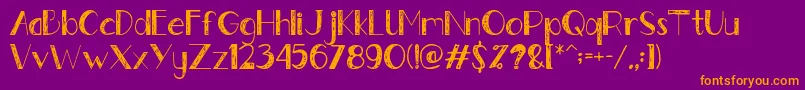 Gently Font – Orange Fonts on Purple Background