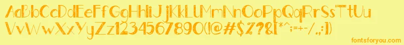 Gently Font – Orange Fonts on Yellow Background