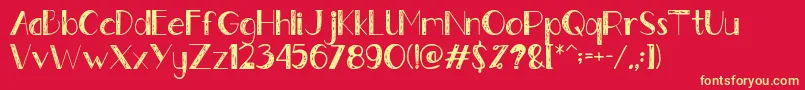 Gently Font – Yellow Fonts on Red Background