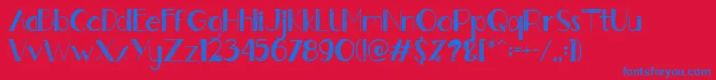 Gently Font – Blue Fonts on Red Background