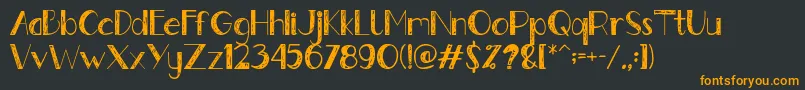 Gently Font – Orange Fonts on Black Background