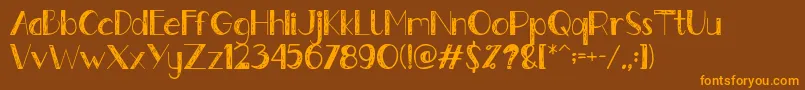 Gently Font – Orange Fonts on Brown Background