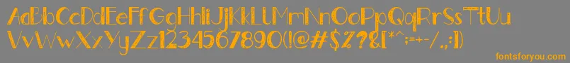 Gently Font – Orange Fonts on Gray Background