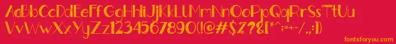 Gently Font – Orange Fonts on Red Background