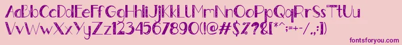 Gently Font – Purple Fonts on Pink Background