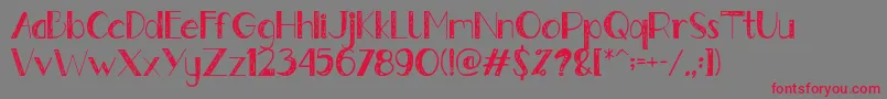 Gently Font – Red Fonts on Gray Background