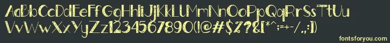 Gently Font – Yellow Fonts on Black Background