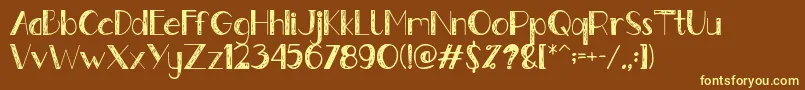 Gently Font – Yellow Fonts on Brown Background