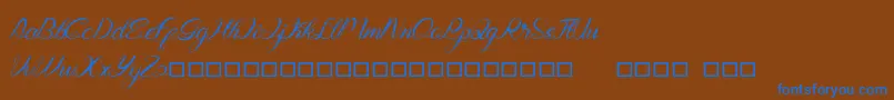 Genttalla Font – Blue Fonts on Brown Background