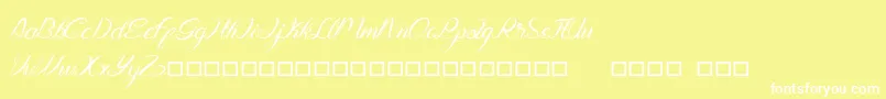 Genttalla-Schriftart – Weiße Schriften auf gelbem Hintergrund