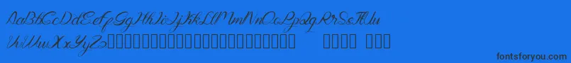 Genttalla-Schriftart – Schwarze Schriften auf blauem Hintergrund